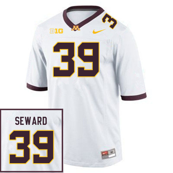 Men #39 Nathan Seward Minnesota Golden Gophers College Football Jerseys Sale-White - Click Image to Close